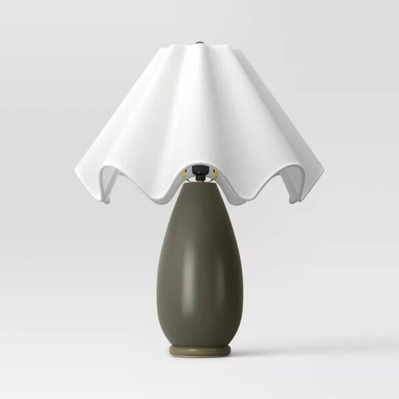Wavy Shade Collection Ceramic Table Lamp Green - Threshold - Target - Picture 1 of 5